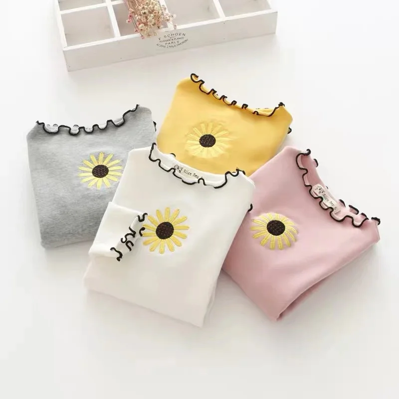 Детская футболка с длинными рукавами для девочек джемпер осенняя Повседневная