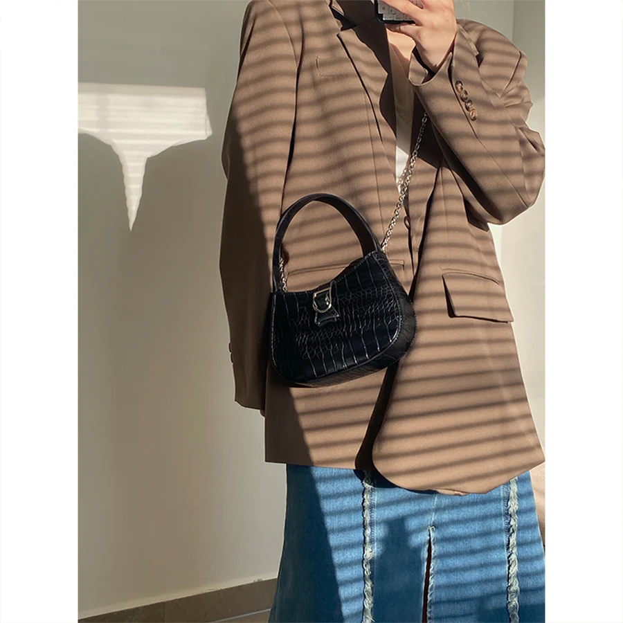 

Luxury Women Design Handbags Pu Leather Underarm Bag Trendy Alligator Ladies Shoulder Bags Hasp Crossbody Bags Bolsa De Hombro