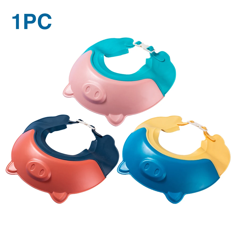 

Baby Shower Cap Waterproof Shampoo Soft Visor Adjustable Size Washing Hair Ear Protection Cute For Bathing Eyes Face Shield Hat