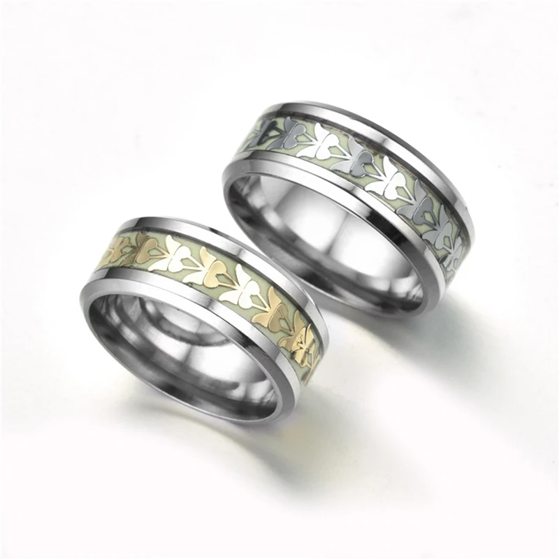 

Fashion Trend Stainless Steel Multi-style Luminous Jewelry Couple Rings Men's and Women's Rings Prom Party Gifts Spot Wholesale