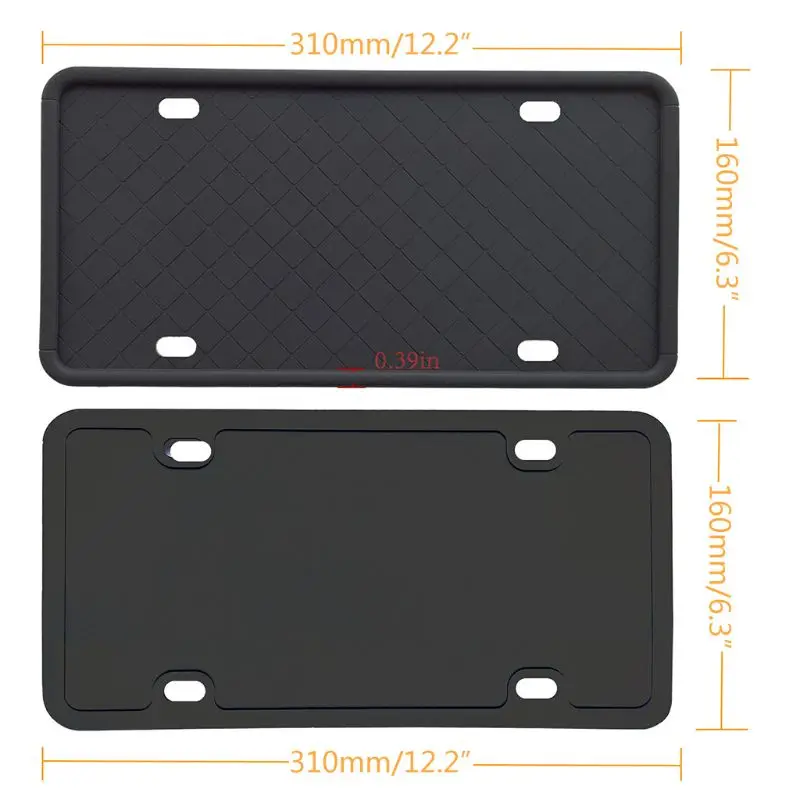 

2Pcs Silicone License Plate Frame with Drainage Holes Rust-Proof Weather-Proof