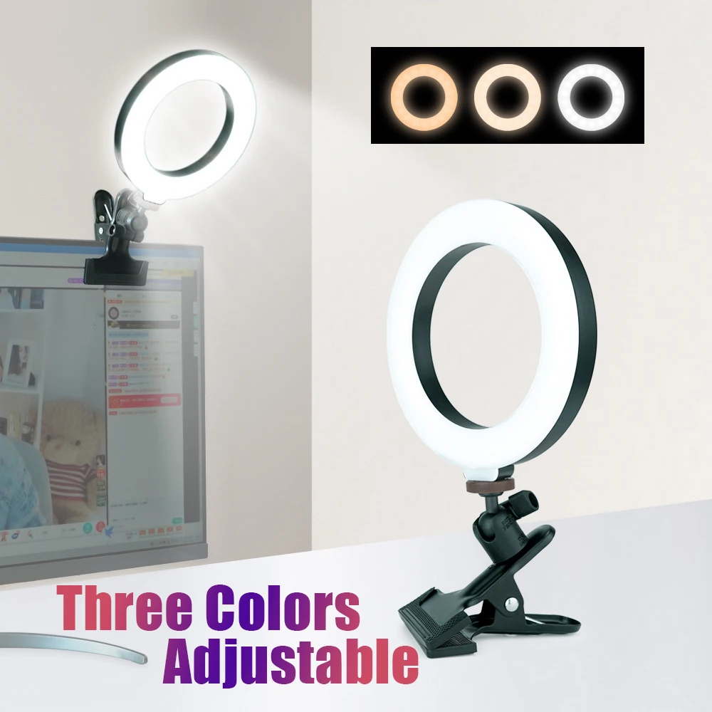 

Dimmable LED Selfie Ring Fill Light Phone Camera Led Ring Lamp With Clip For Makeup Video Live Aro De Luz Para Hacer Tik Tok