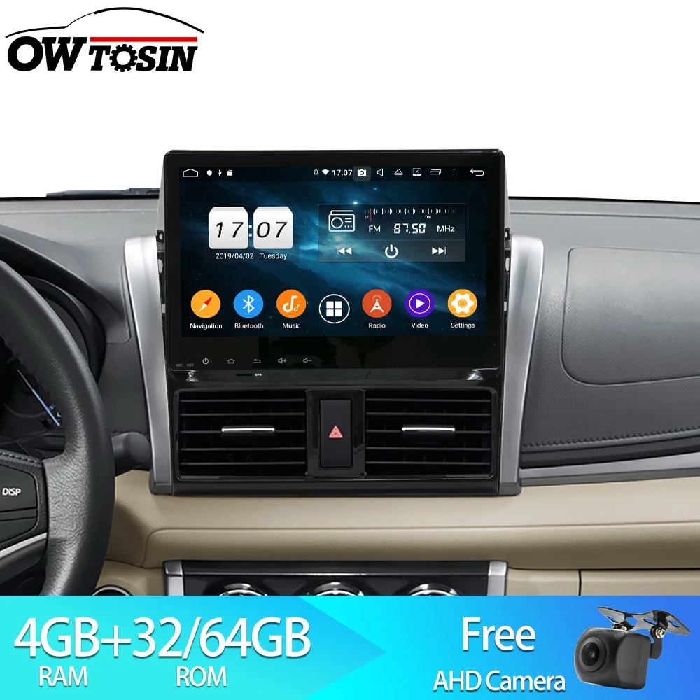 Автомагнитола Owtosin мультимедийный видеоплеер навигация GPS Android 9 0 для Toyota VIOS 2013 2017