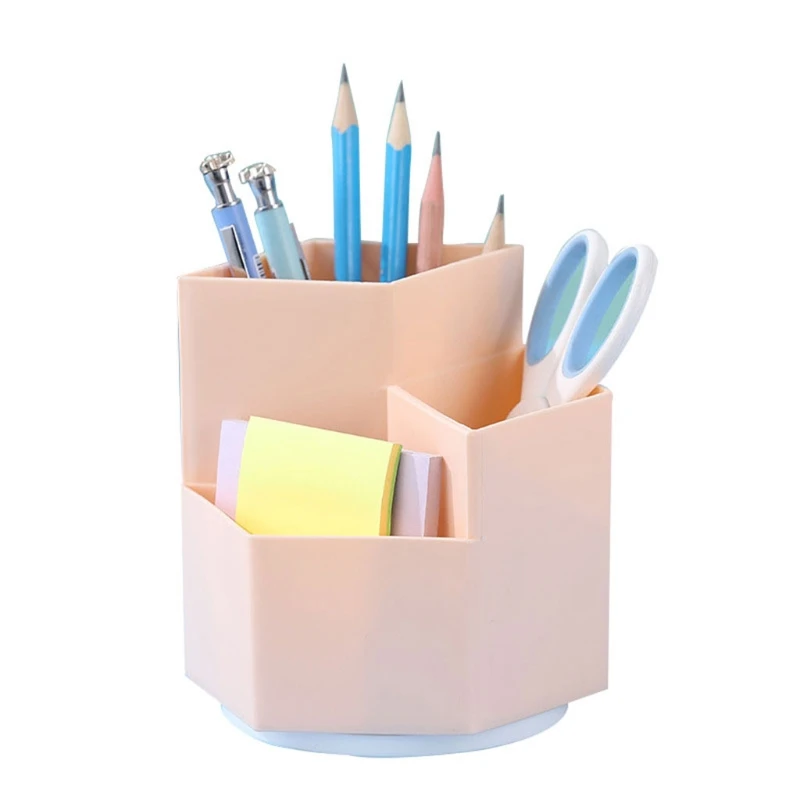 

85LA Multifunction 360 Degree Rotating Pen Holder 3 Slots Large Capacity Desktop Storage Box Pencil Organizer School Stationery