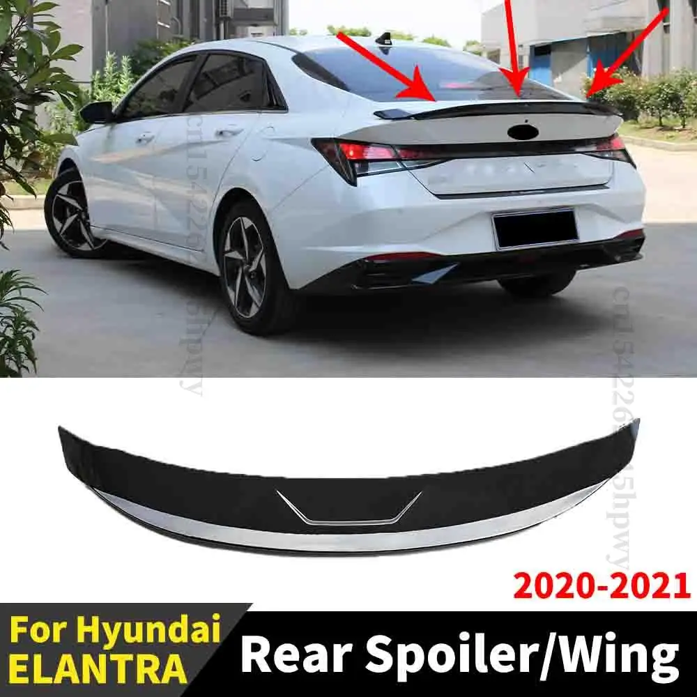 

Carbon Fiber Splitter Diffuser Body Kit Roof Rear Spoiler Wing Trunk Spoiler Refit Sport Boot Lip For Hyundai Elantra 2020 2021