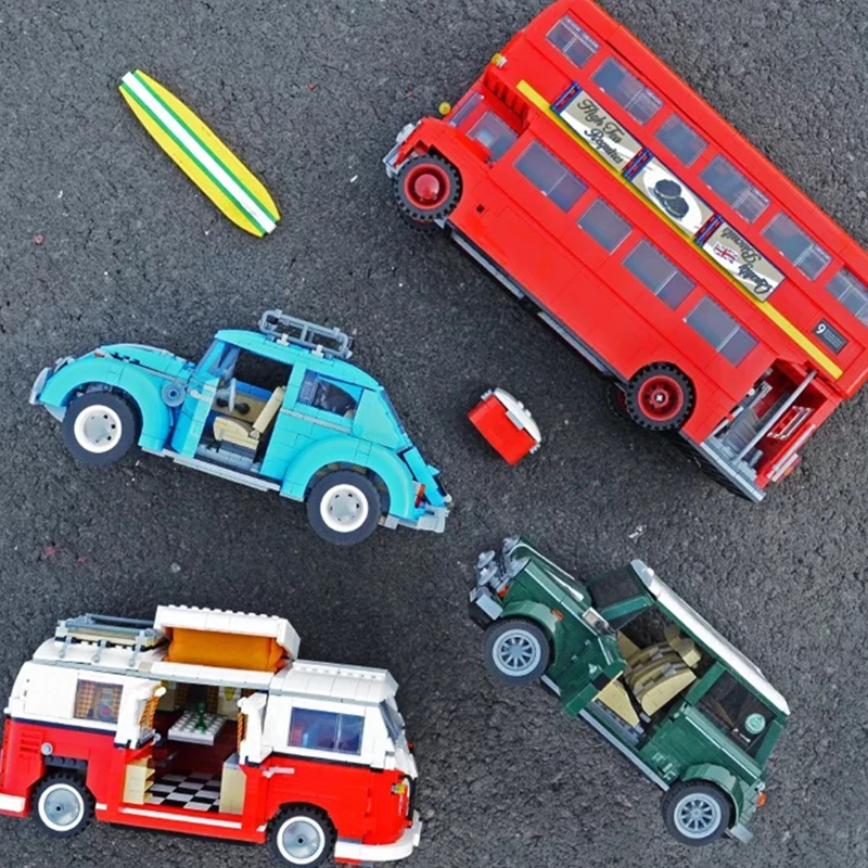Создатель города Beetle Cooper MK VII T1 Camper Van Technic, строительные блоки, наборы, кирпичные модели, детские игрушки, детские классические друзья