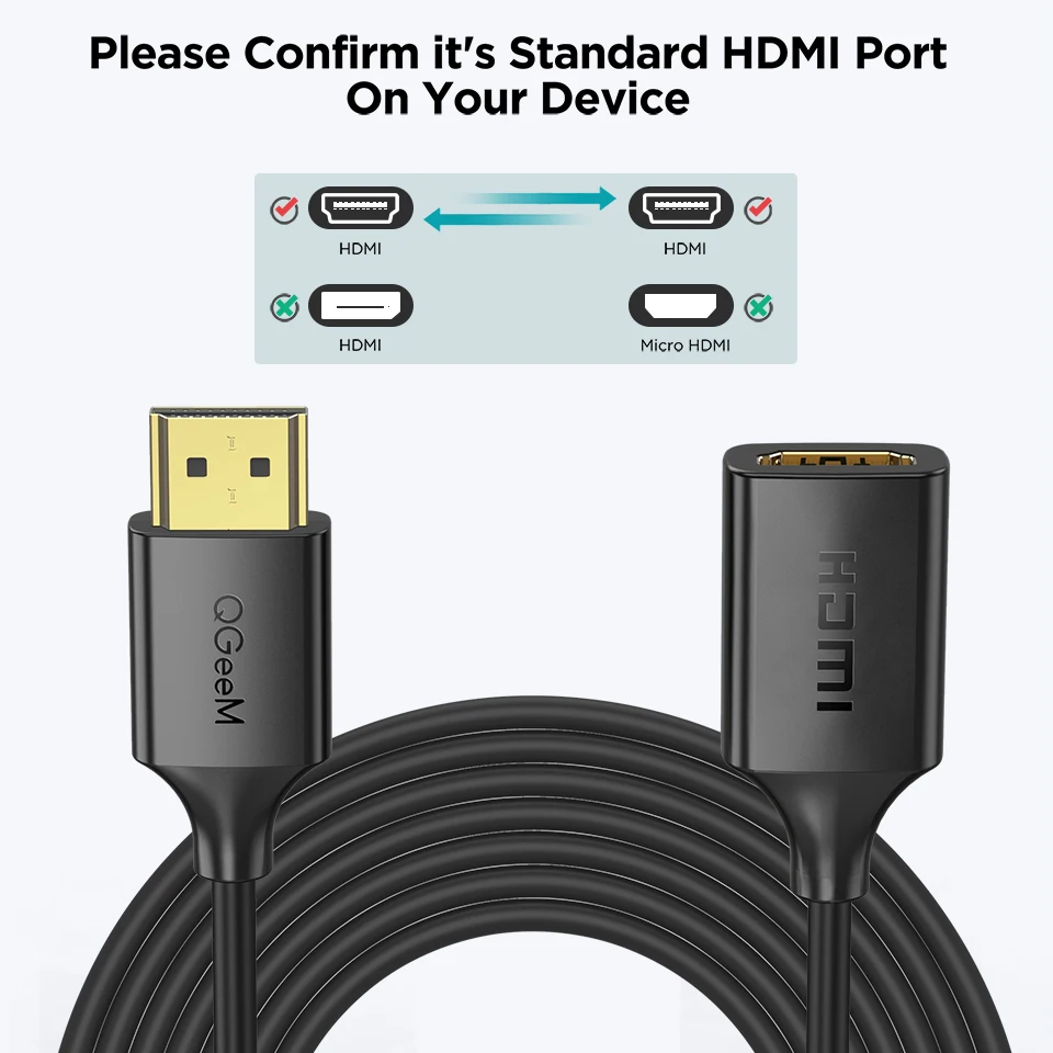 QGeeM 4K HDMI совместимый удлинитель кабеля 2 0 адаптер для Xiaomi Xbox Serries PS5 TV Box ноутбуки