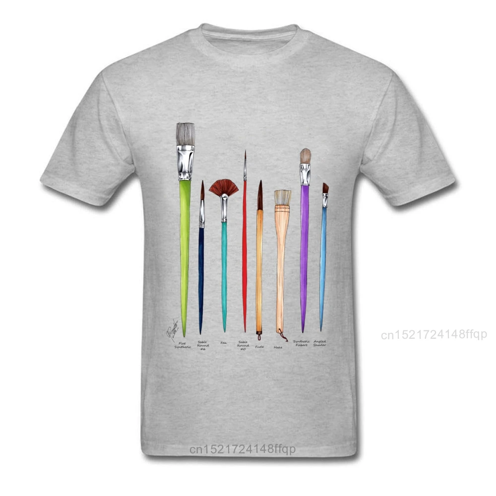 Кисти Футболка с принтом серая футболка мужская хип хоп Арт Дизайн топы тройники