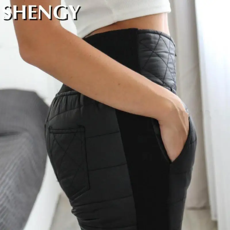 

Women Pencil Pants 2020 New Winter Warm Velvet Leggings Women Pants High Waist Solid Skinny Leggings Elastic Waist Trousers