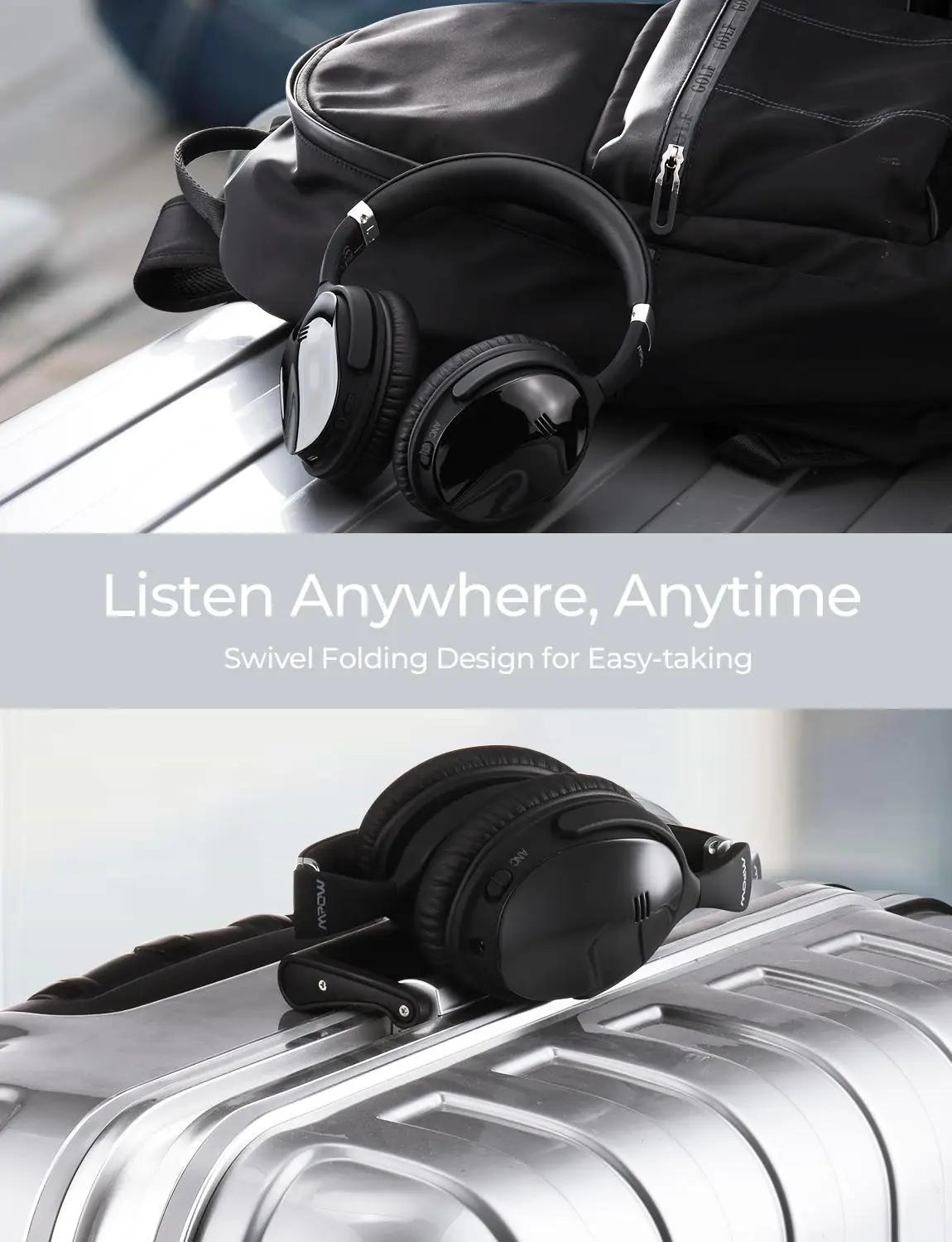 Mpow H5 2nd ANC активные беспроводные bluetooth-наушники с шумоподавлением Hi-Fi стерео гарнитура с сумкой для переноски для iphone X samsung