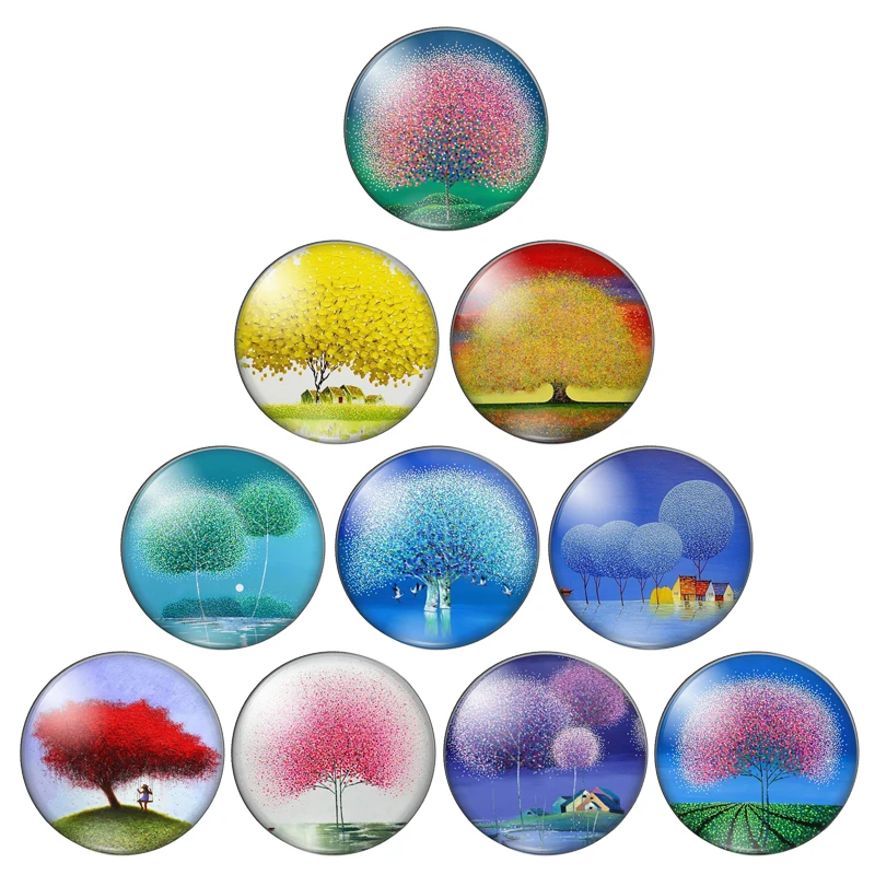 Новое красочное волшебное дерево жизни 8 мм/10 мм/12 мм/круглый фото стекло кабошон