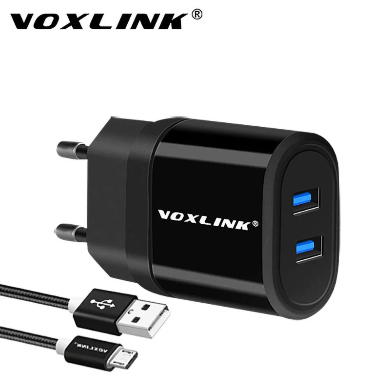 USB зарядное устройство VOXLINK 2 порта 5 В 1 А настенное/дорожное портативный зарядный