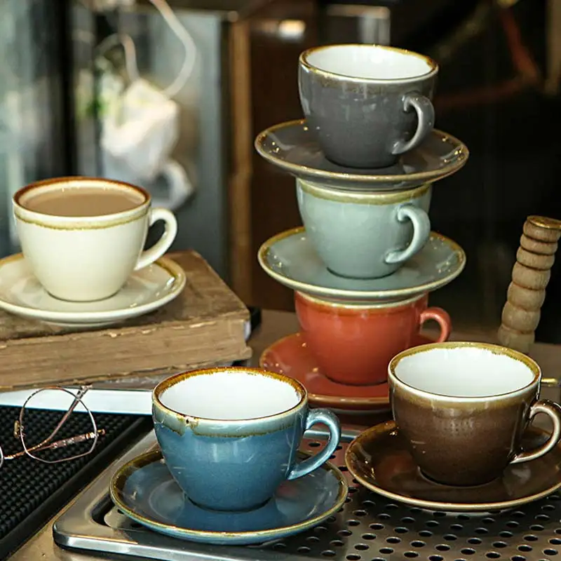 

European ceramic coffee cup plate latte cappuccino coffee cup coffee cup household coffee tea set 90 / 220 / 320ml