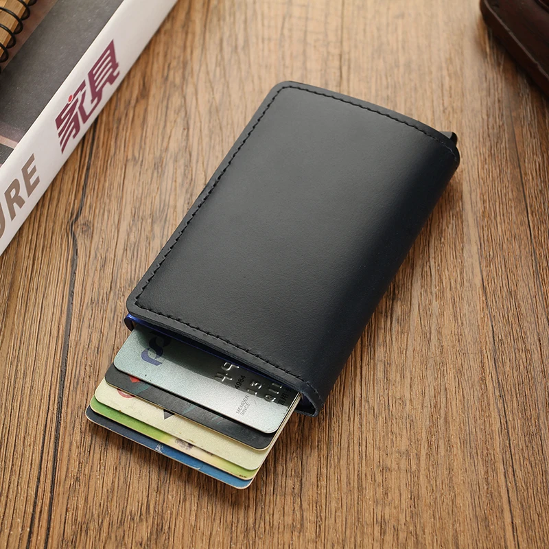 DIENQI мужские кошельки из натуральной кожи металлический Анти RFID кражи