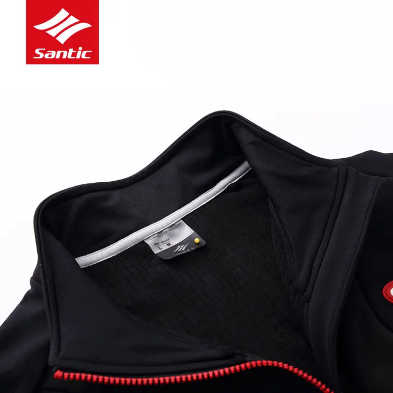Santic Cycling Jersey Men Long Sleeve Winter Fleece Thermal MTB Road Bike Jacket Windproof Warm Reflective Riding Clothing | Спорт и