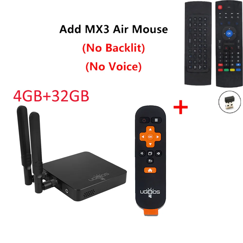 AM6 PRO add MX3 Smart Tv Box UGOOS AM6 Pro Android 9,0 Amlogic S922X 4 Гб ОЗУ 32 Гб ПЗУ Bluetooth 5,0 2,4G 5G WiFi LAN 1000M 4K HD медиаплеер - Цвет: AM6 PRO add MX3