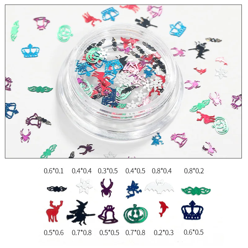 Аксессуары для ногтей на Хэллоуин металлические наклейки в виде кусочка ведьмы