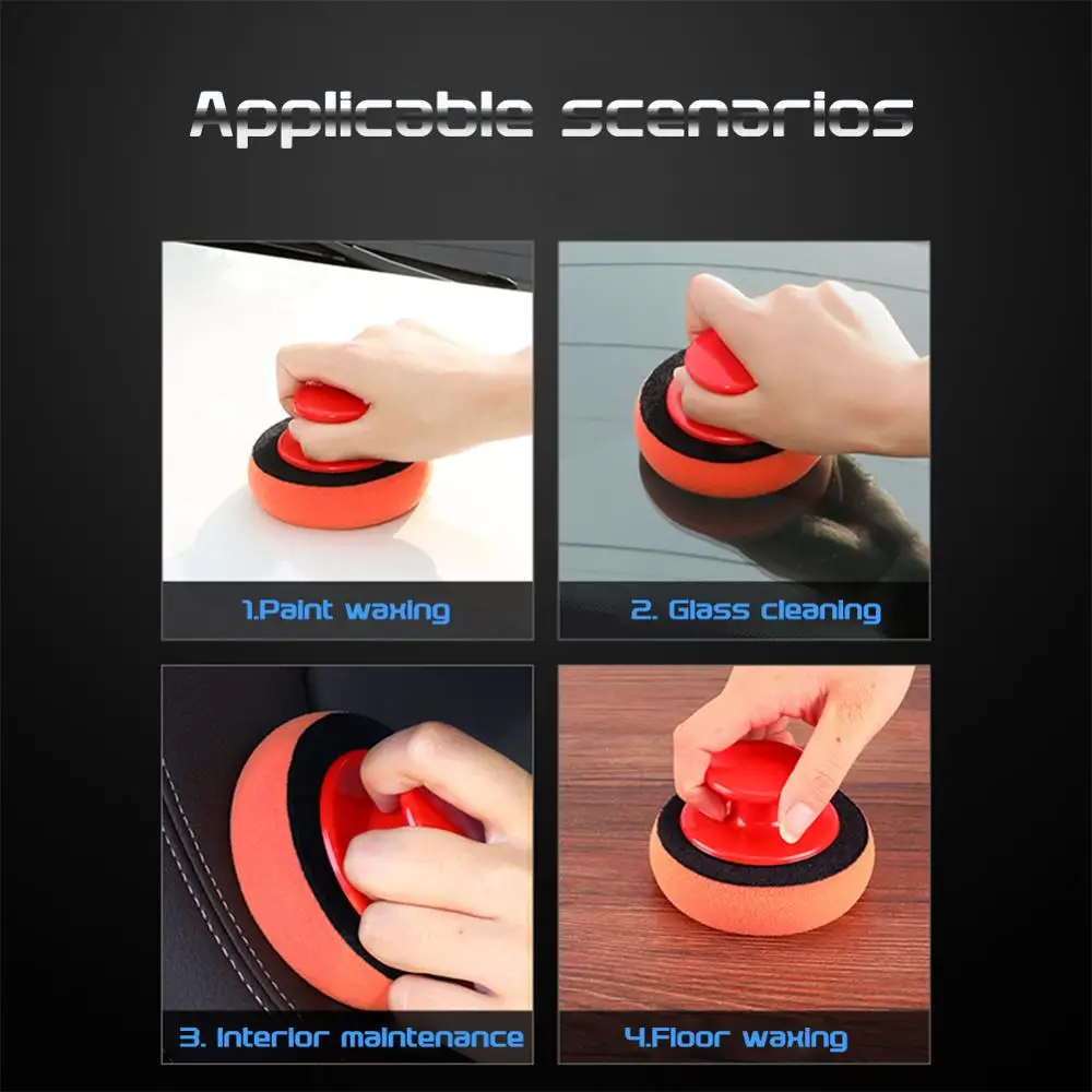 

5Pcs/Set Car Wash Wax Polish Pad Polishing Pad Sponge Car Cleaning Cloth Microfiber Applicator Pads