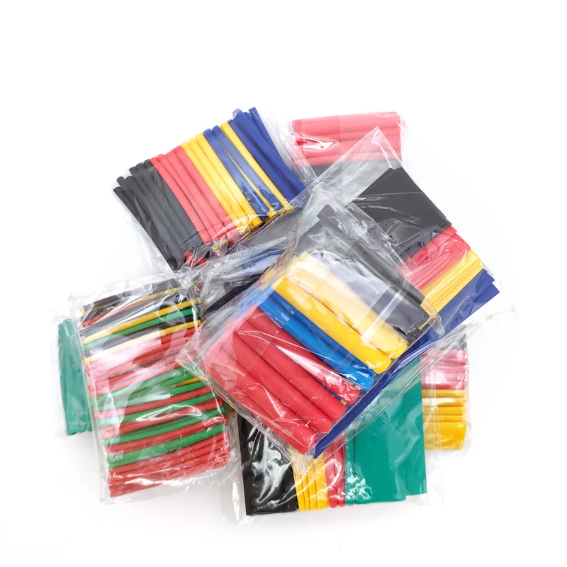 328Pcs/set Sleeving Wrap Wire Car Electrical Cable Tube kits Heat Shrink Tube Tubing Polyolefin 8 Sizes Mixed Color термоусадка