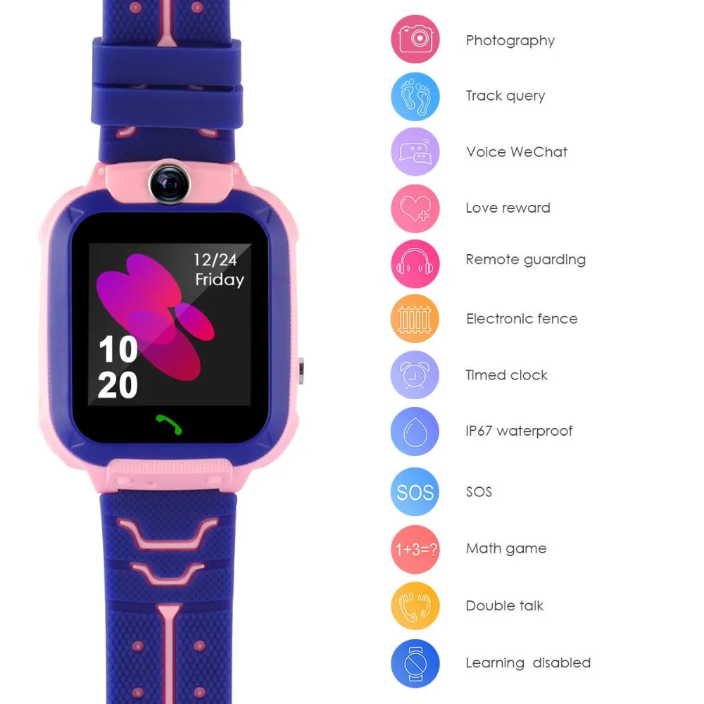 q12 child smart watches with sim card sos phone location tracker smartwatch kids waterproof ip67 watch girl gift alarm clock free global shipping