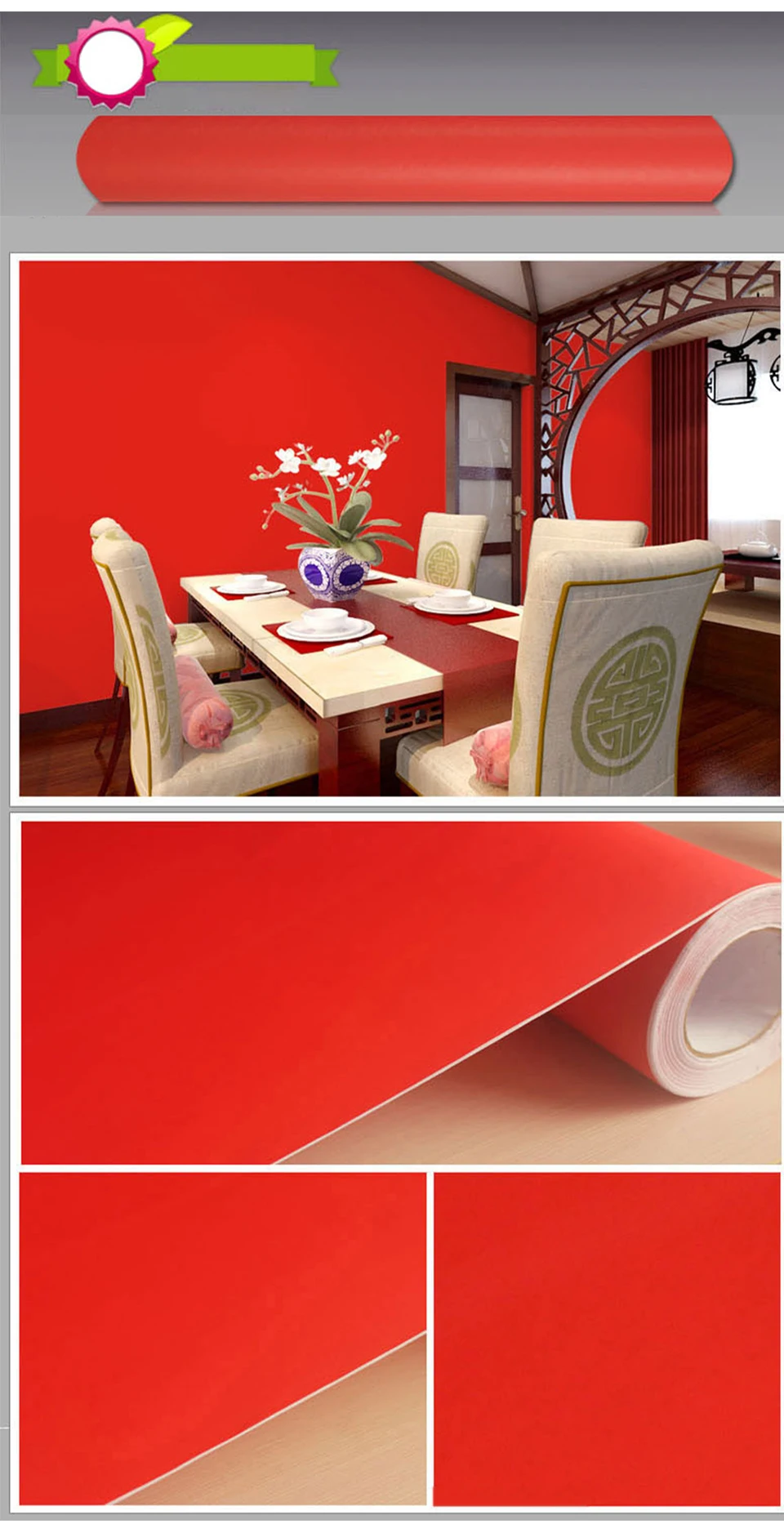 Vinyl PVC Self Adhesive Wallpaper Waterproof Furniture Renovation Cabinet Contact Paper Living Room DIY Wall Stickers Home Decor