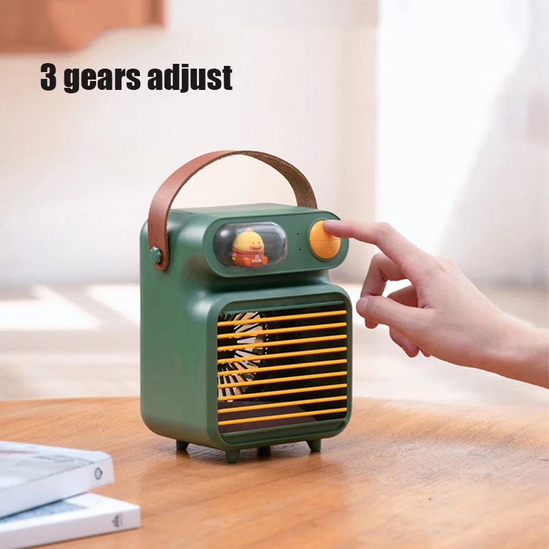 

Air Cooler Fan Mini Desktop Air Conditioner with Night Light Mini USB Water Cooling Fan Humidifier Purifier Multifunction Summer