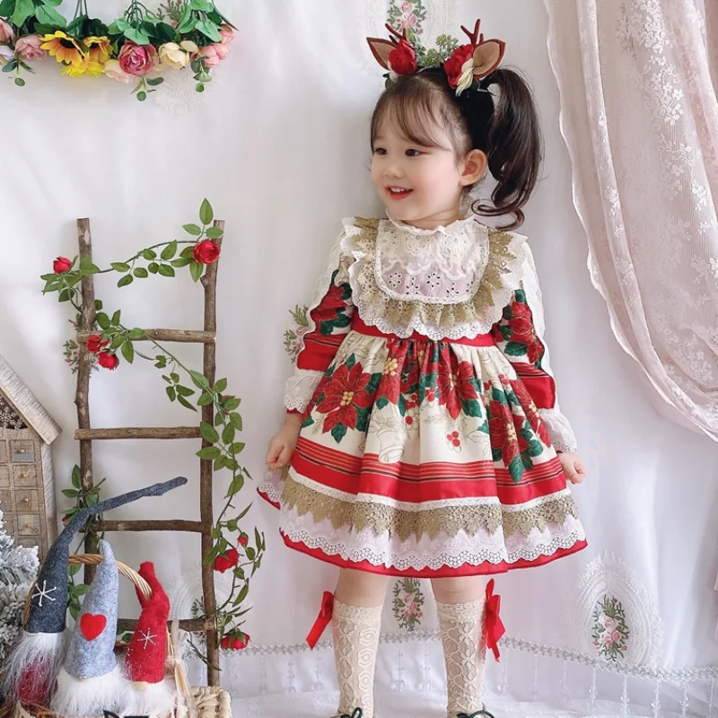 Новинка осенне-зимние платья на заказ для девочек в испанском стиле детские