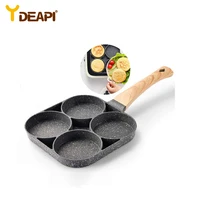 ydeapi 4 hole frying pot pan thickened omelet pan non stick pancake steak cooking egg ham pans breakfast maker cookware