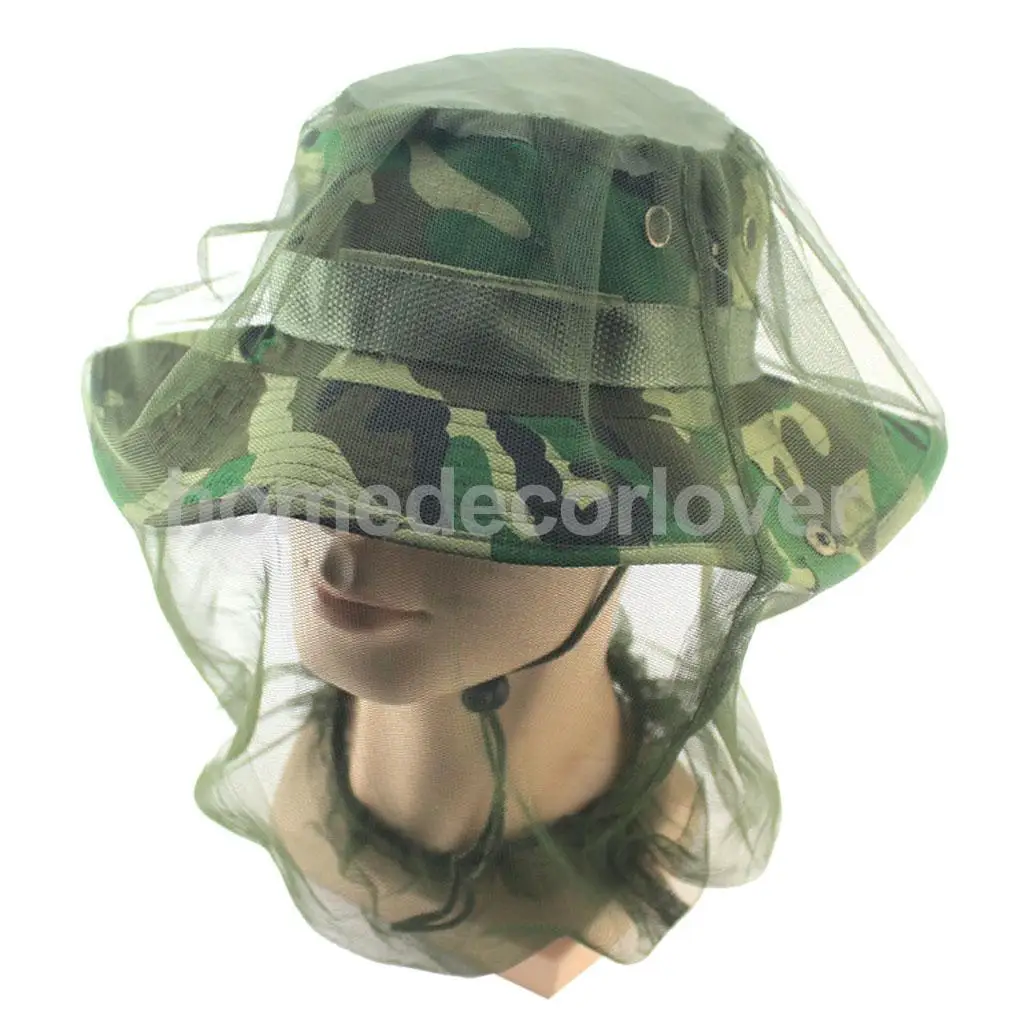 

Camouflage Mosquito Bug Insect Net Bee Mesh Head Face Protect Fishing Hat