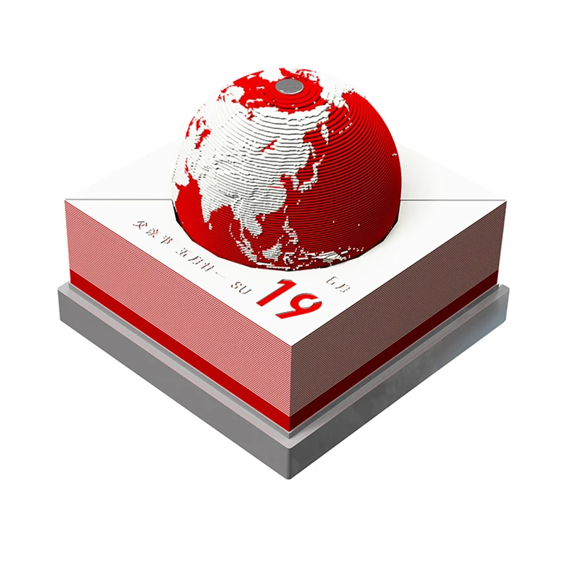 Adornos de calendario 3D rasgados a mano, modelo de tierra 2022, regalos de empresa convenientes, logotipo personalizado, Nota de papel, calendario de cubo-0