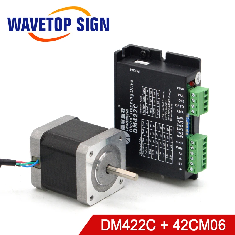 Leadshine 2 фазный шаговый мотор драйвер DM422C + двигатель 42CM06 0.6N.m для CO2 машина лазерной