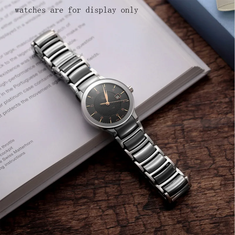 

Replacement strap Convex interface stainless steel&ceramic watch band 16*12mm 20x16mm men's and women's bracelet for R30183742