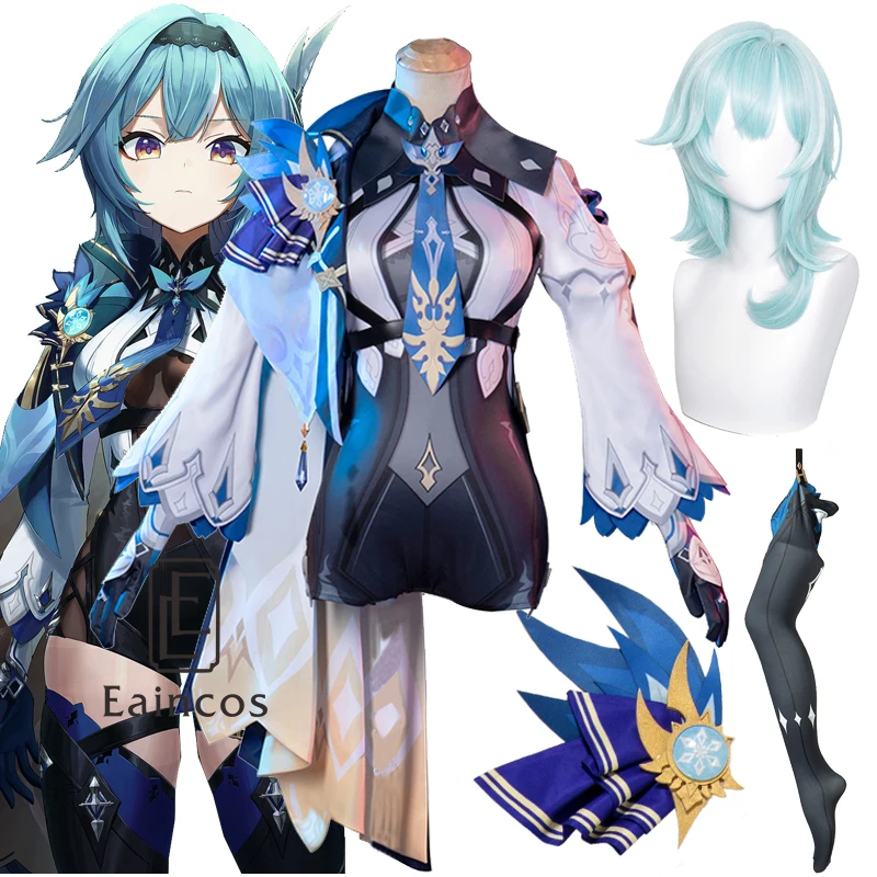 

Genshin Impact Eula Cosplay Costume Anime Outfits Sexy Women Dress Halloween Carnival Girl Jumpsuit Uniforms