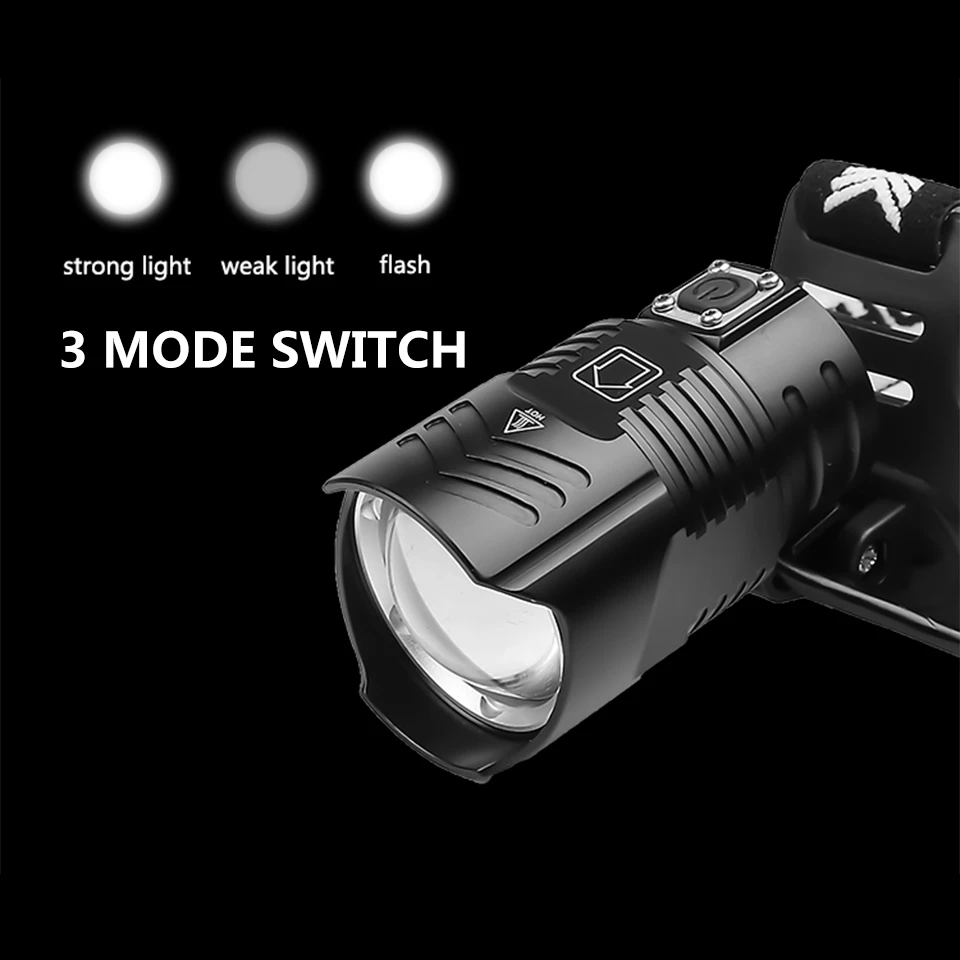 

XHP90 Powerful lantern Zoom LED Head Lamp 7800mah Headlamp Usb Rechargeable 3PCS 18650 Battery Head Torch Light Lamp Power Bank