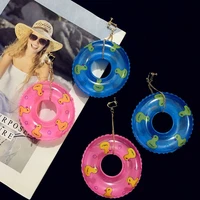 new creative nightclub dj pool party exaggerated earring yellow duck big swimming ring dangle earrings for women fashion jewelry