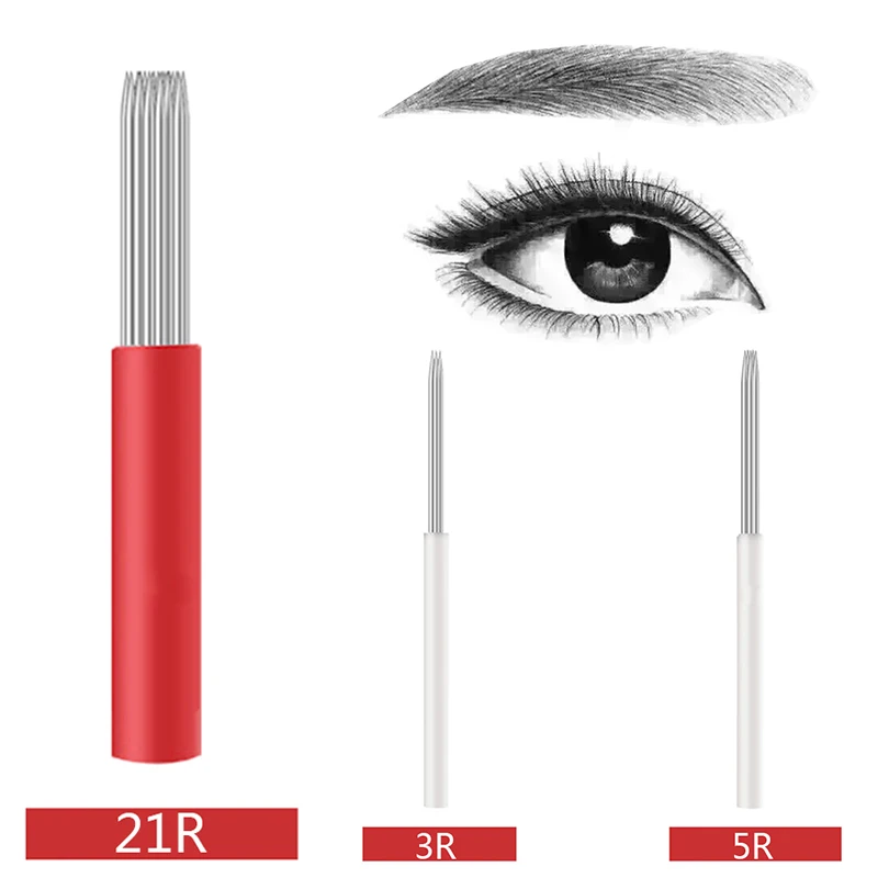 

Аксессуары для татуировок из нержавеющей стали, косметический инструмент для окрашивания бровей с микролезвием, 50 шт., индивидуальная упак...