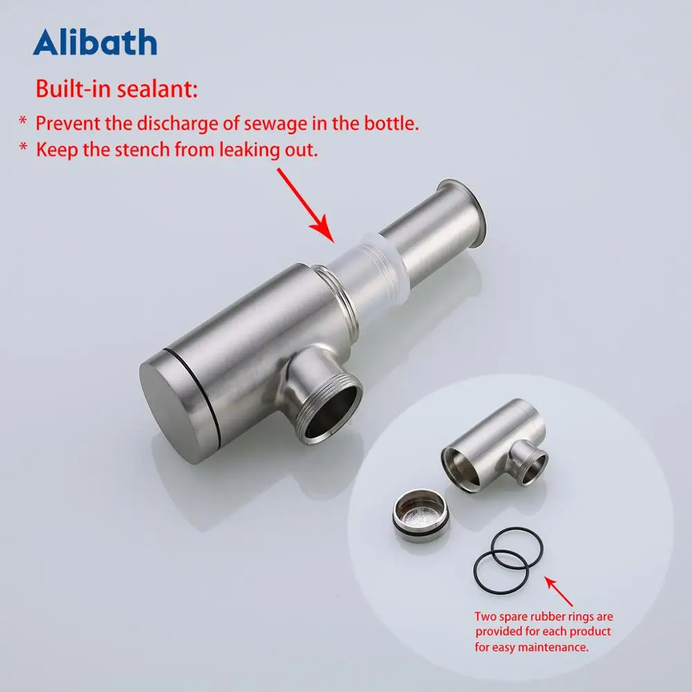 Приманка для бутылок раковины латунная приманка ванной комнаты стоков