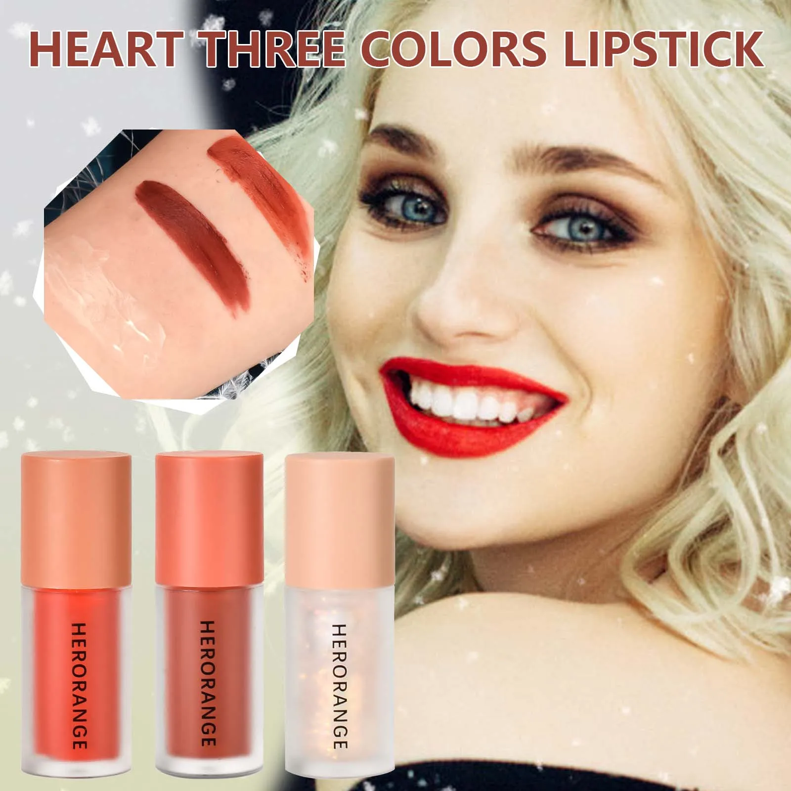 

Heartbeat Set Matte Lip Glaze 3-Piece Set Color Lipstick Beauty Makeup maquiagem makeup tools блеск для губ