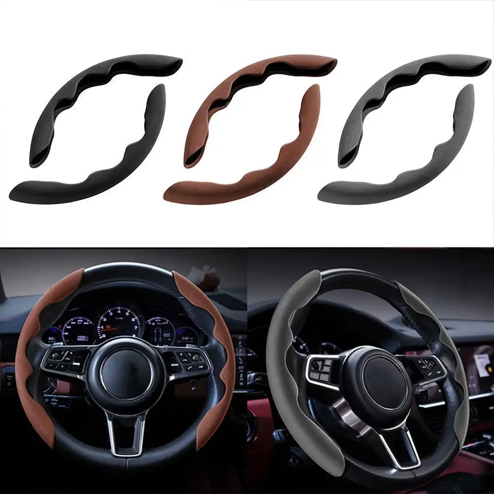 

Car Steering Wheel Cover Winter Suede Anti-skid Steering Wheel Plush Card Cover Four Seasons Universal Decorative Auto Parts