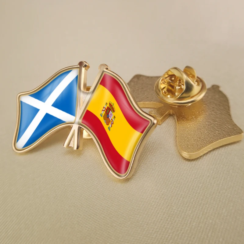 Испания и Шотландия перекрестные двойной флаг дружбы значков на булавке брошь
