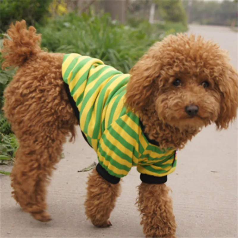 Дешевая Одежда для маленьких домашних животных футболка в полоску с