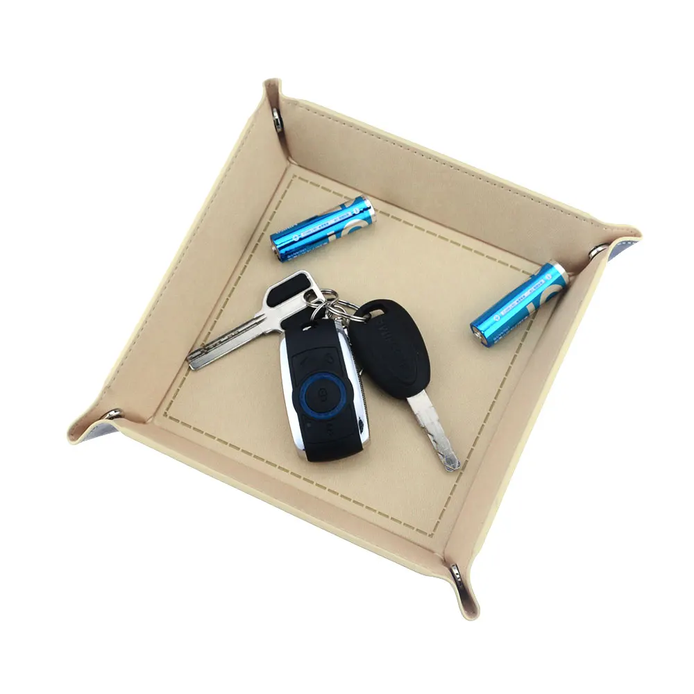 Складной ящик для хранения квадратный лоток из искусственной кожи кошелек