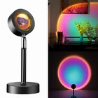 Светодиодный проектор заката, напольный ночник, Радужный художественный Настенный декор, проекционная лампа с USB, закат, красная атмосфера, украшение комнаты, свет s