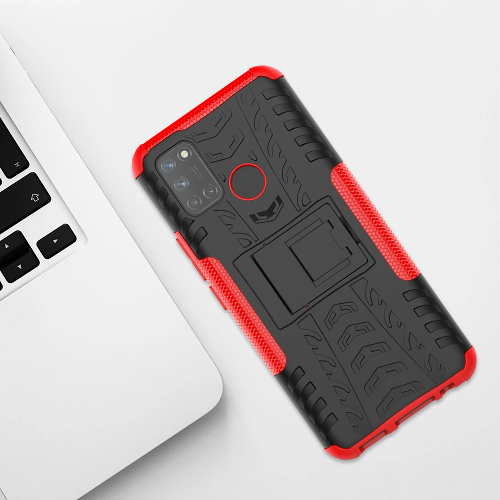 

For Oppo Realme 7i Case Cover Anti-knock Bumper Heavy Duty Armor Stand Back Cover Realme 7 i Silicone Phone Case For Realme 7i
