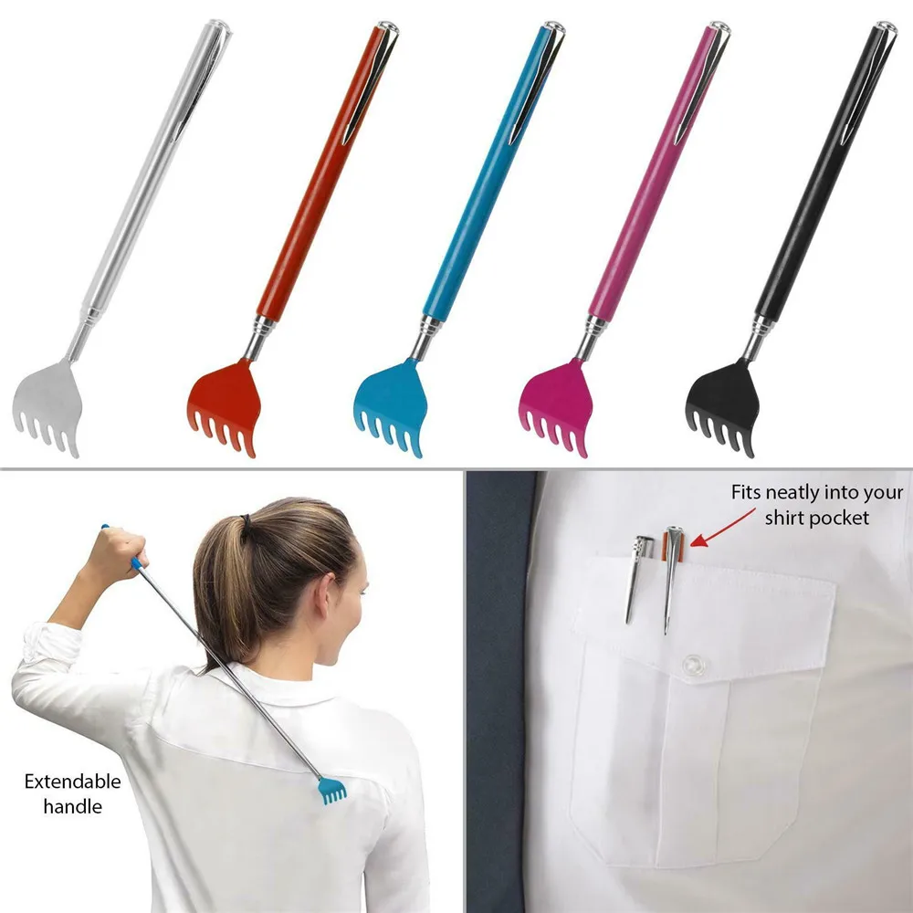 

1pcs Adjustable Back Scratcher Stainless Steel Back Massage Telescopic Anti Itch Claw Massager Massage Tools Health Care