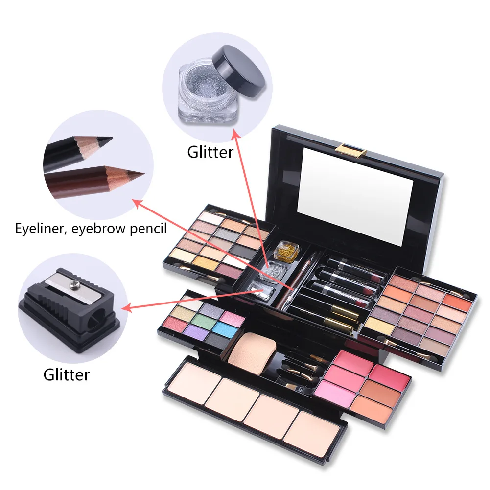 

NEW Makeup Kit Full Professional 39 Colors Eyeshadow Palette Shimmer Glitter Matte Long Lasting Blush Power Lipstick with Mirror