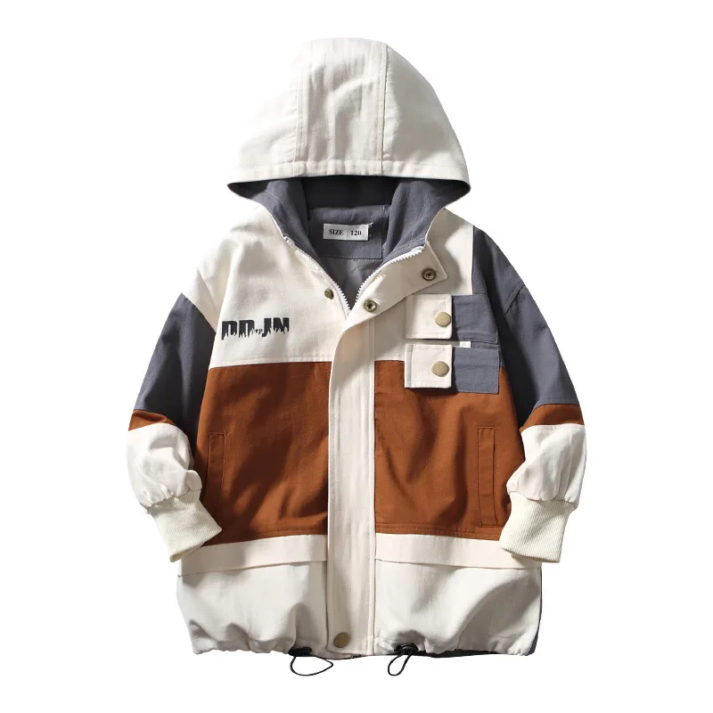 

Splicing Spring Autumn Coat Outerwear Top Children Clothes Kids Costume Teenage Gift Plus Size Boy Clothing High Quality