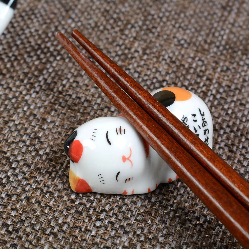 Симпатичная керамическая подставка для палочек Lucky Cat вилок ложек ножей