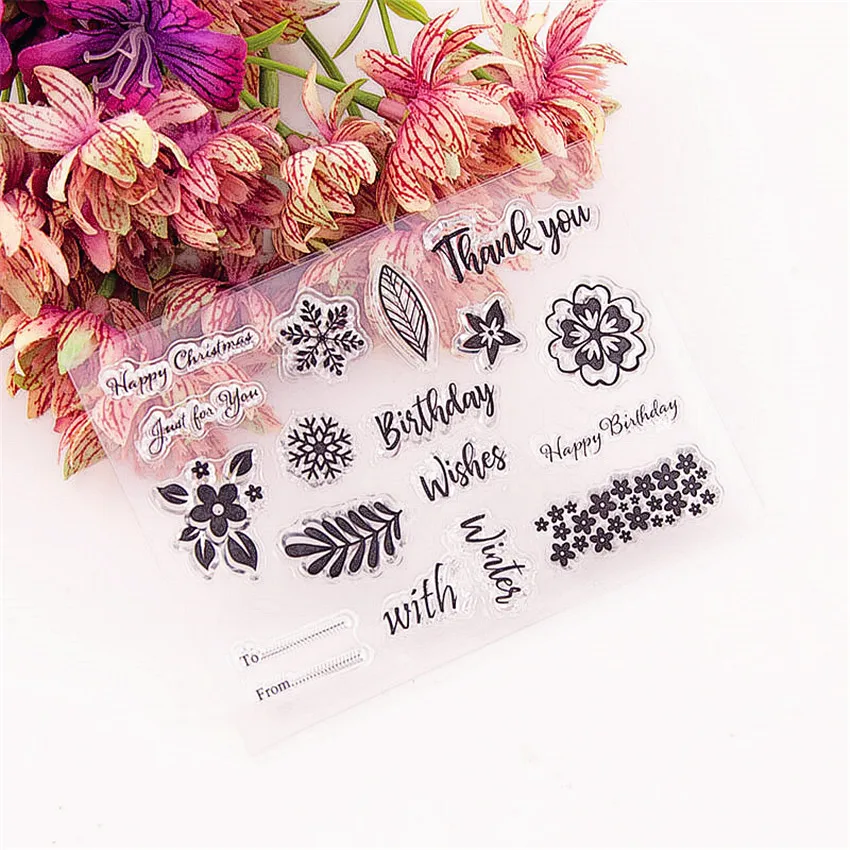 11x8cm Hot flower leaves Transparent Clear Stamps / Silicone Seals Roller Stamp DIY scrapbooking photo album/Card Making | Дом и сад