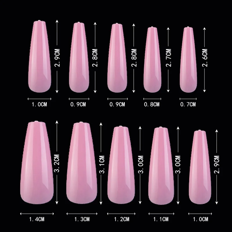 False Nails Tips Acrylic Fake Nail Manicure Sets French Style Artificial Nails with Color/White/Clear/Natural Nail Art Accessory
